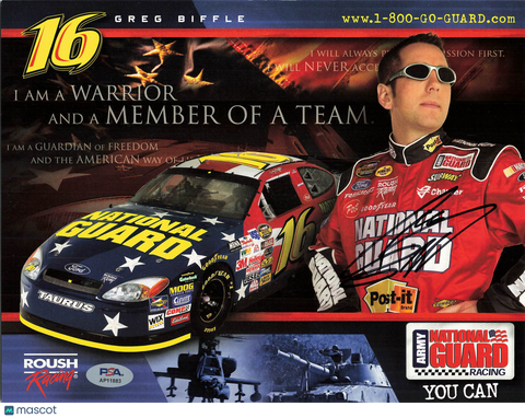 Greg Biffle Signed Racing 8x10 Photo PSA Autographed