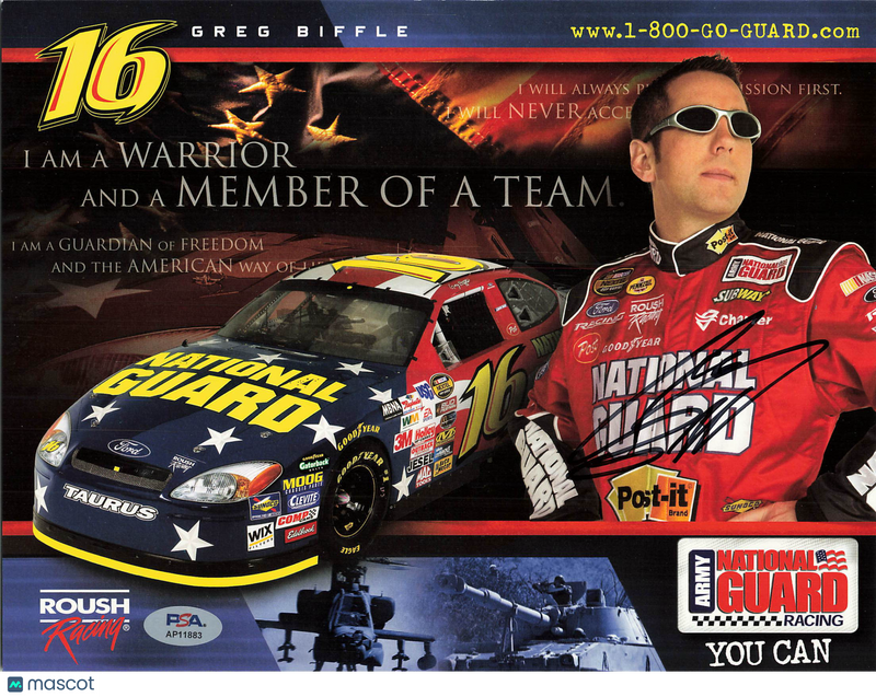 Greg Biffle Signed Racing 8x10 Photo PSA Autographed