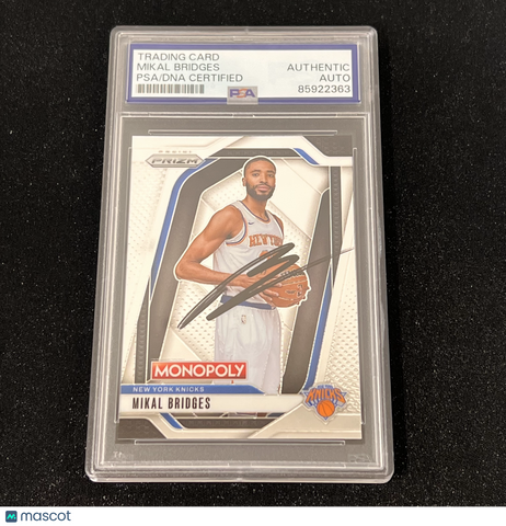 2024-25 Panini Prizm#42 Mikal BridgesSigned Card Auto PSA Slabbed Knicks