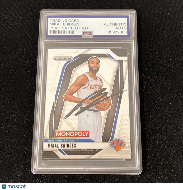 2024-25 Panini Prizm #42 Mikal Bridges Signed Card Auto PSA Slabbed NY Knicks