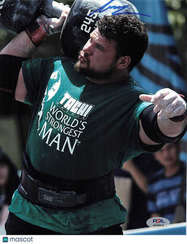 Martins Licis Signed World's Strongest Man Strength Athletics 8x10 Photo PSA
