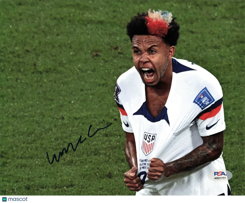Weston McKennie Signed USMNT Soccer 8x10 Photo PSA Autographed