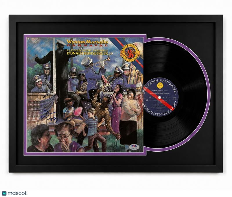 Wynton Marsalis Signed Carnaval Custom Framed Vinyl Album PSA Auth