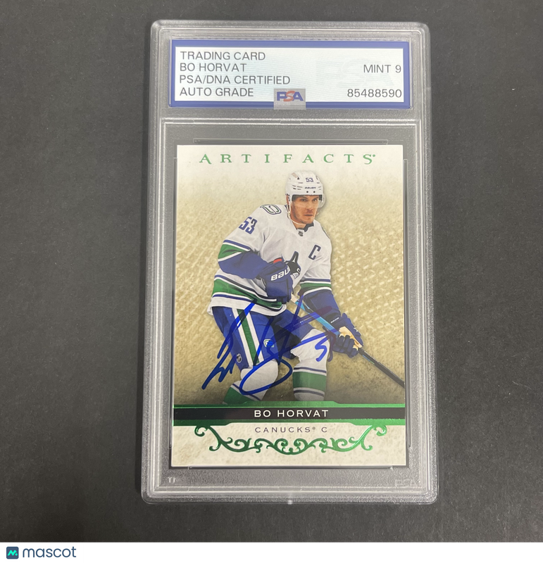 2021 Upper Deck Artifacts #1 Bo Horvat signed card PSA Auto 9 Canucks