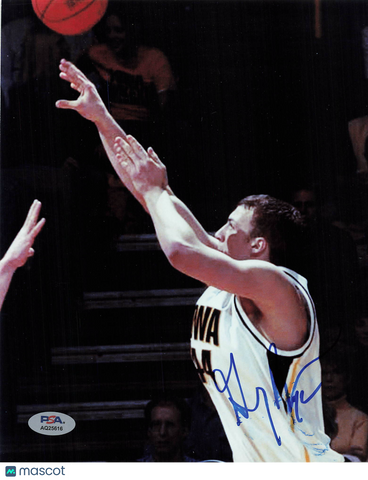 Greg Brunner Iowa Hawkeyes Signed Basketball 8x10 Photo PSA