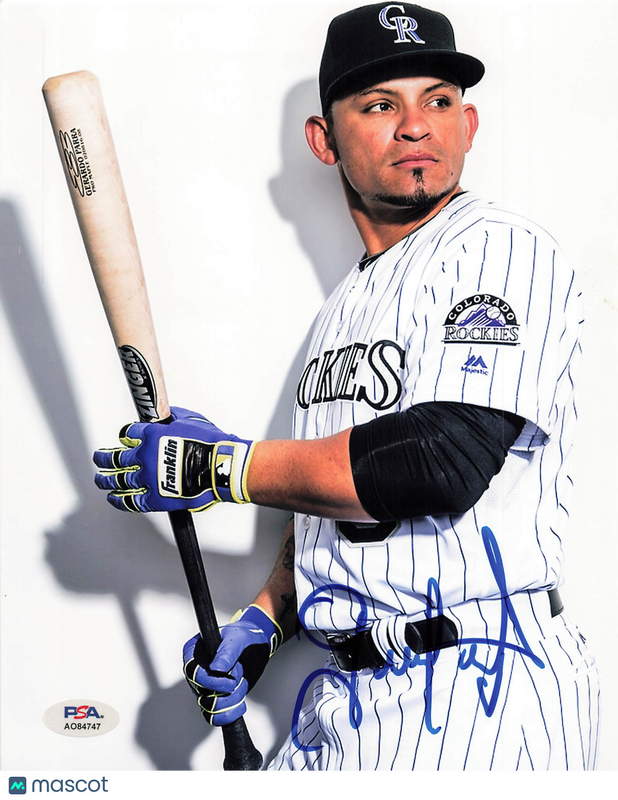 Gerardo Parra Colorado Rockies Signed 8x10 Photo PSA