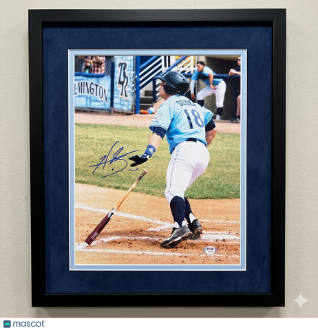 Hunter Dozier Kansas City Royals Signed 11x14 Custom Framed Photo PSA