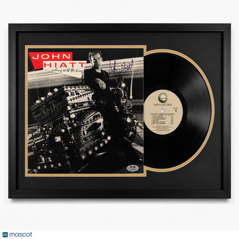 John Hiatt Signed Riding with the King Custom Framed Vinyl Album PSA