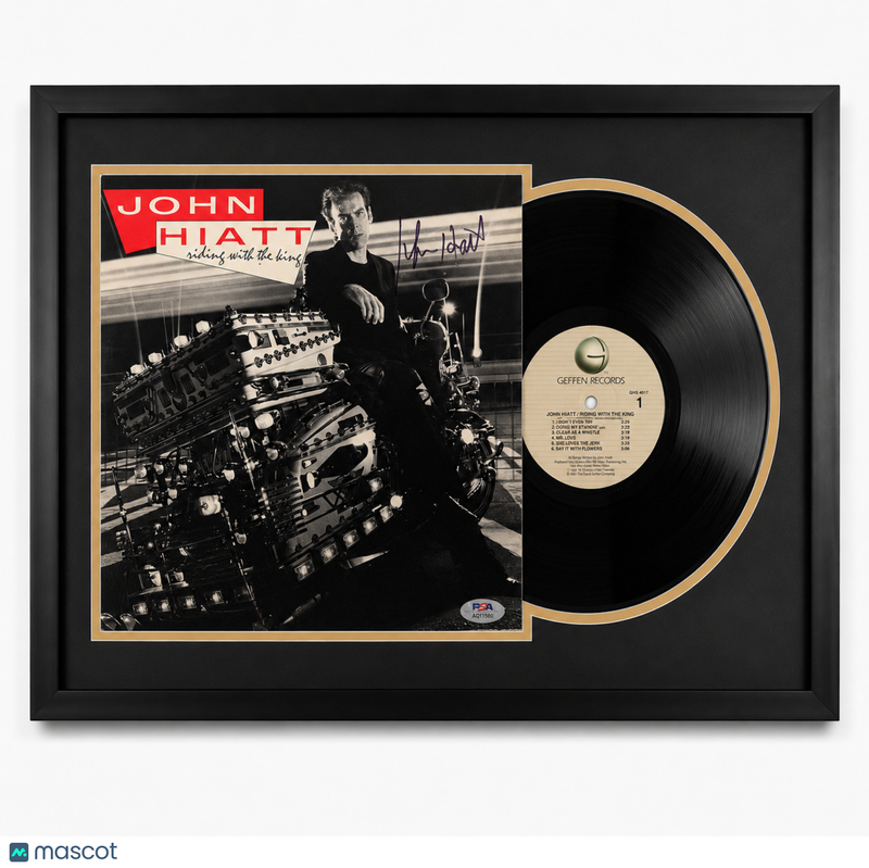 John Hiatt Signed Riding with the King Custom Framed Vinyl Album PSA