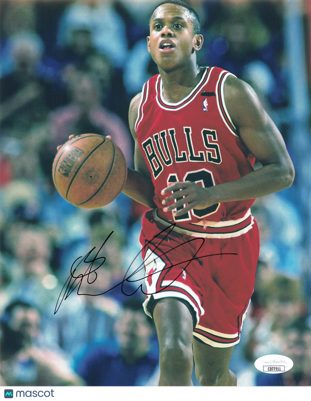 B. J. Armstrong Chicago Bulls Signed Basketball 8x10 Photo JSA