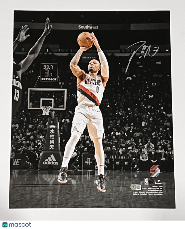Damian Lillard Portland Trail Blazers Signed Basketball 16x20 Photo BAS