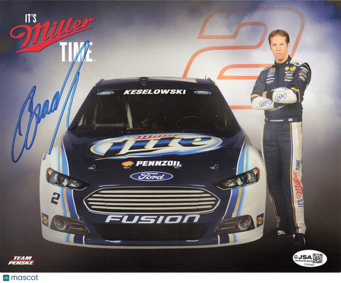 Brad Keselowski Signed Racing 8x10 Photo JSA Autographed