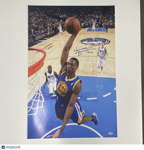 Harrison Barnes Golden State Warriors Signed Basketball 20x30 Photo PSA