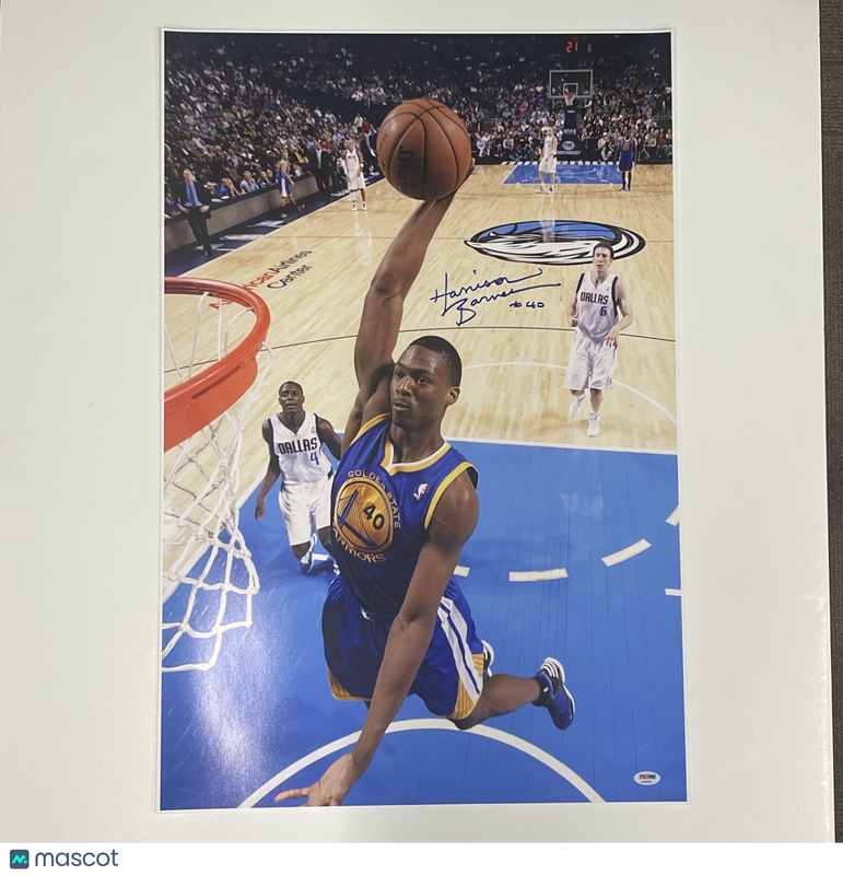 Harrison Barnes Golden State Warriors Signed Basketball 20x30 Photo PSA