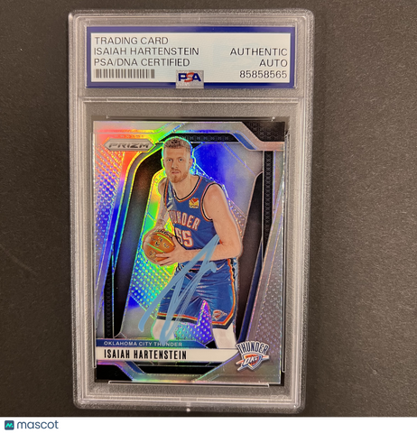 2024-25 Panini Prizm#154 Isaiah Hartenstein Signed Card PSA Thunder