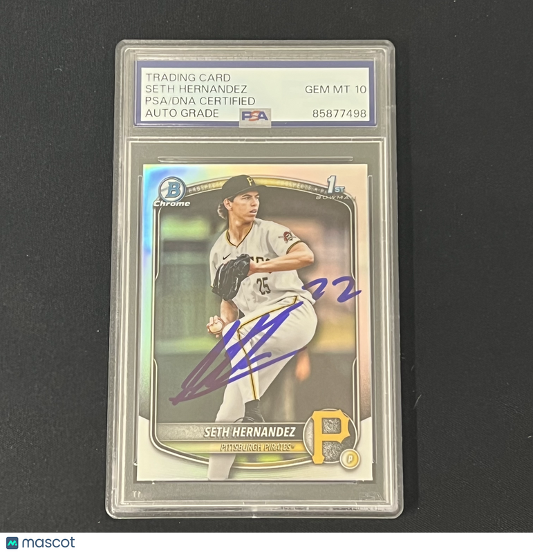 2025 Topps 1st Bowman Chrome#BDC-25 Seth Hernandez Signed PSA Auto 10 Slabbed