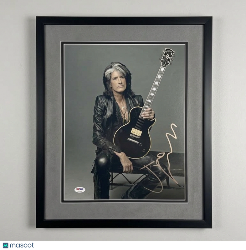 Joe Perry Signed Photo Framed PSA Autographed Aerosmith 14x18