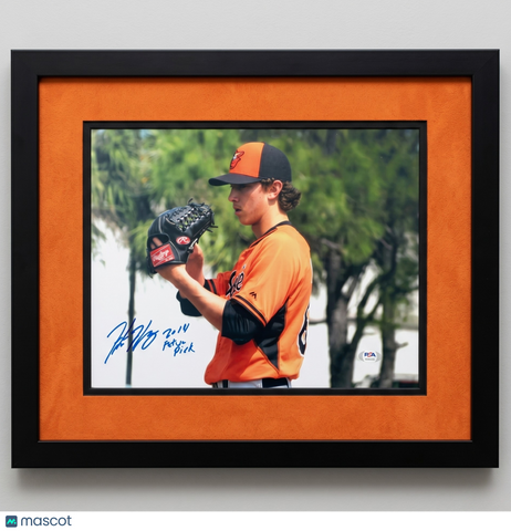 Hunter Harvey Baltimore Orioles Signed 11x14 Custom Framed Photo PSA