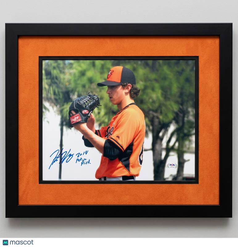 Hunter Harvey Baltimore Orioles Signed 11x14 Custom Framed Photo PSA