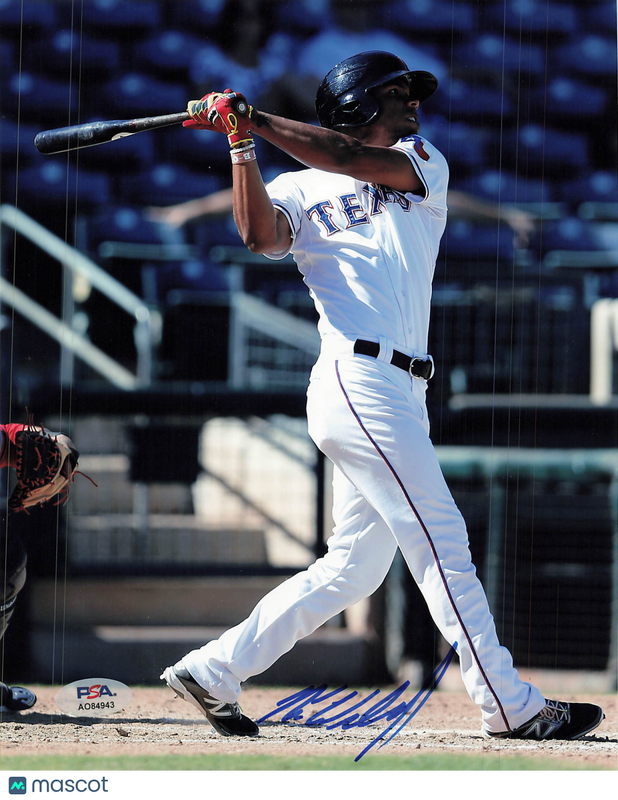 Nick Williams Texas Rangers Signed 8x10 Photo PSA