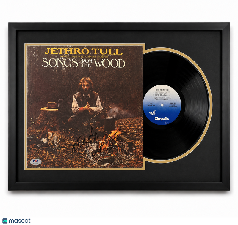 Martin Barre Signed Songs from the Wood Custom Framed Vinyl Album PSA