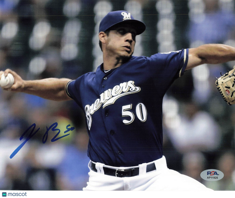 Jacob Barnes Milwaukee Brewers Signed 8x10 Photo PSA