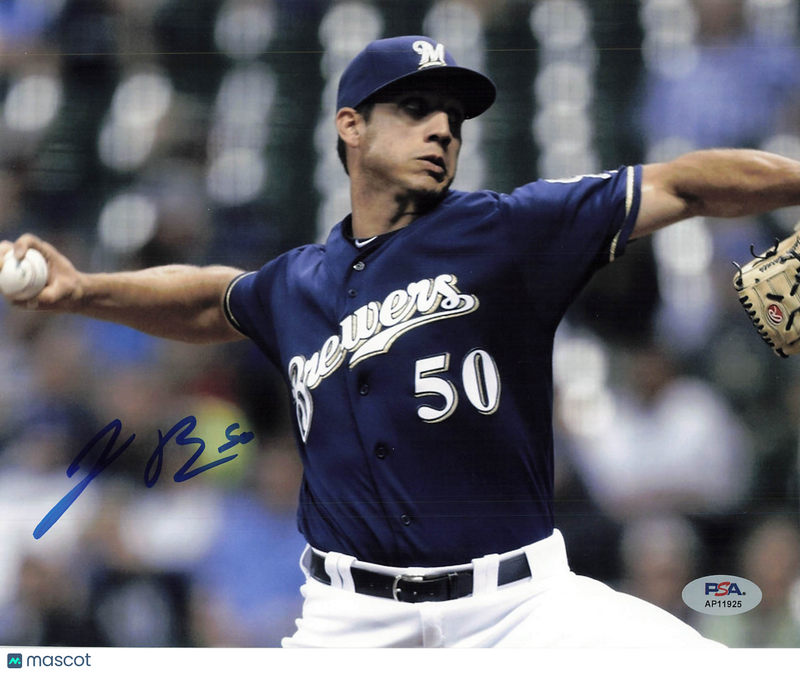 Jacob Barnes Milwaukee Brewers Signed 8x10 Photo PSA