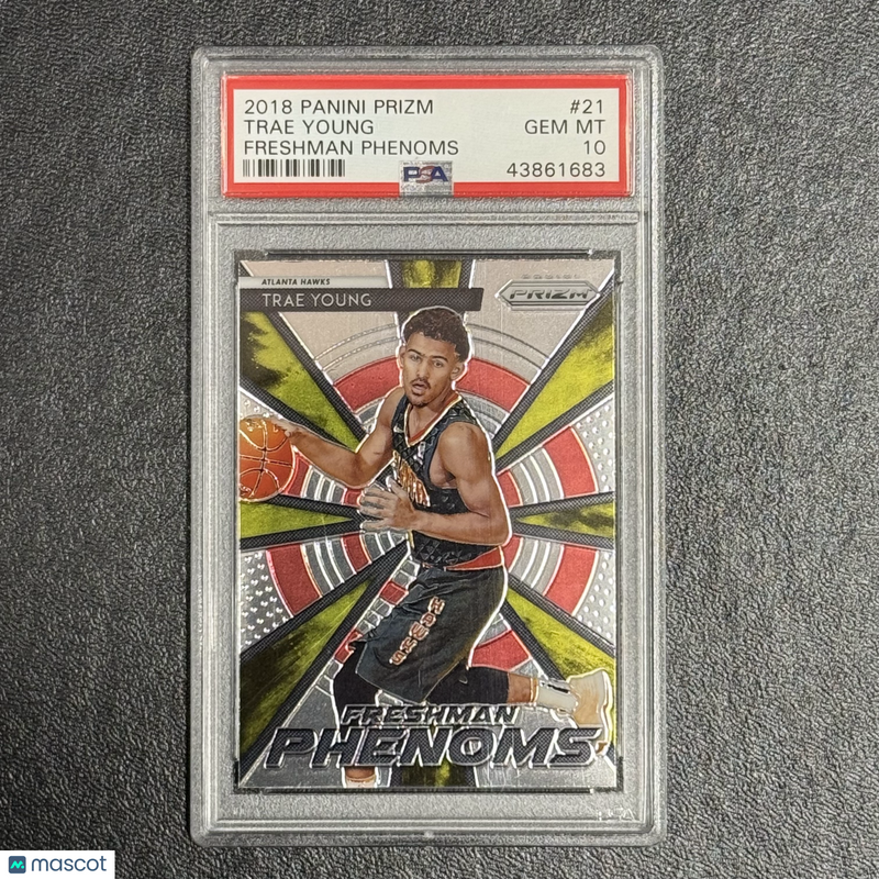 2018 Panini Prizm Freshman Phenoms#21 Trae Young Signed Card PSA10 Atlanta Hawks