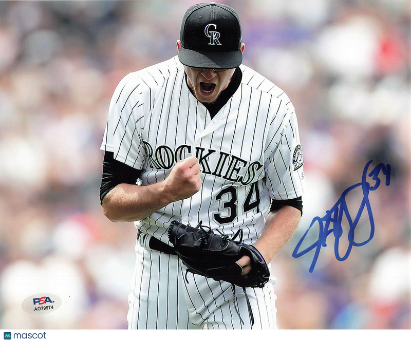 Jeff Hoffman Colorado Rockies Signed 8x10 Photo PSA