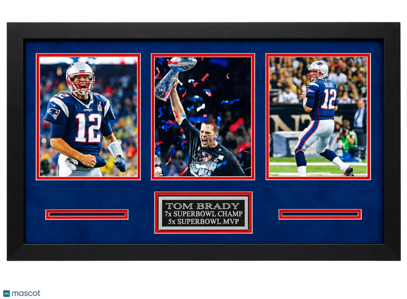 Tom Brady New England Patriots Football 3-Photo Display 20x32