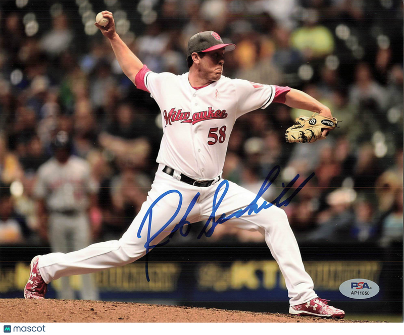 Rob Scahill Milwaukee Brewers Signed 8x10 Photo PSA