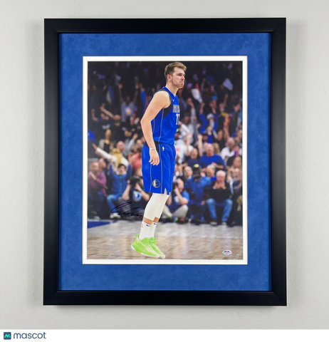 Luka Doncic Dallas Mavericks Signed Basketball 16x20 Custom Framed Photo PSA