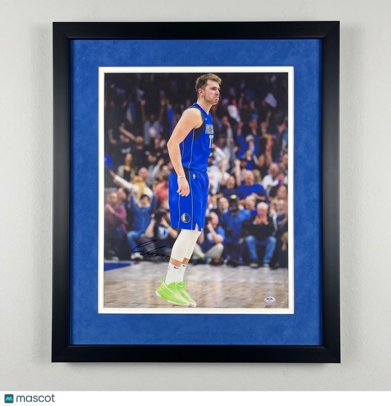 Luka Doncic Dallas Mavericks Signed Basketball 16x20 Custom Framed Photo PSA