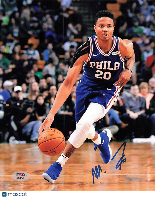 Markelle Fultz Philadelphia 76ers Signed Basketball 8x10 Photo PSA