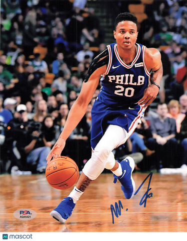 Markelle Fultz Philadelphia 76ers Signed Basketball 8x10 Photo PSA