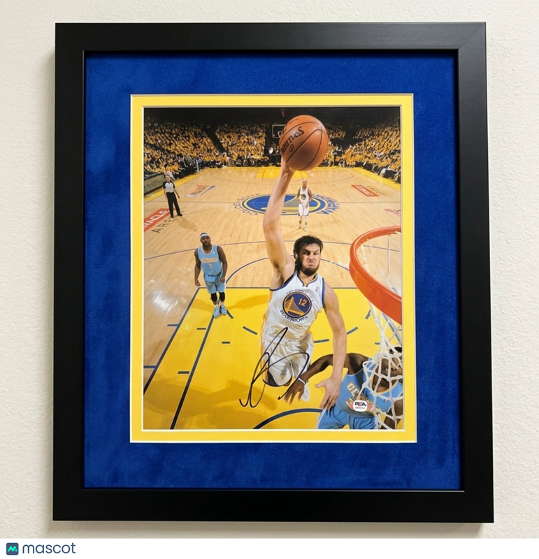 Andrew Bogut Golden State Warriors Signed 11x14 Custom Framed Photo PSA