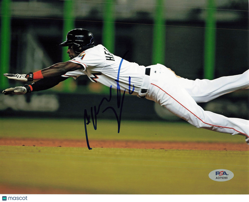 Adeiny Hechavarría Miami Marlins Signed 8x10 Photo PSA