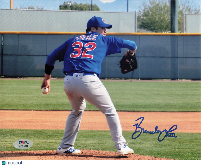Brendon Little Chicago Cubs Signed 8x10 Photo PSA