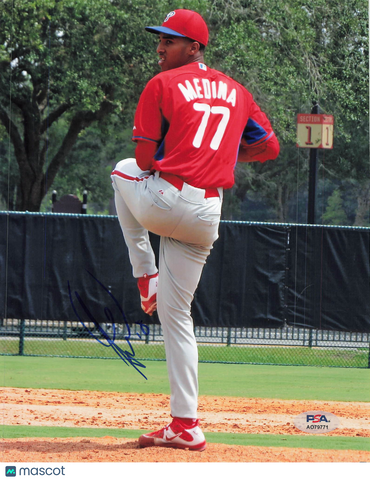 Adonis Medina Philadelphia Phillies Signed 8x10 Photo PSA