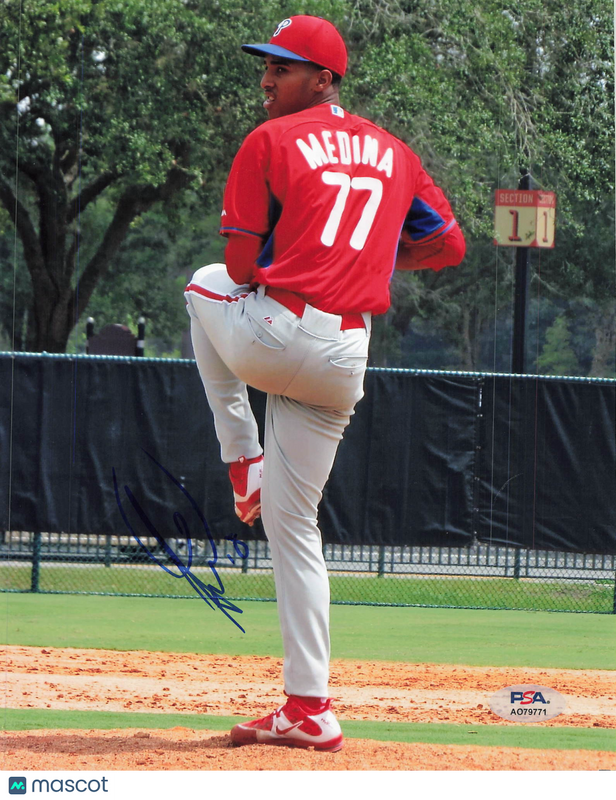 Adonis Medina Philadelphia Phillies Signed 8x10 Photo PSA