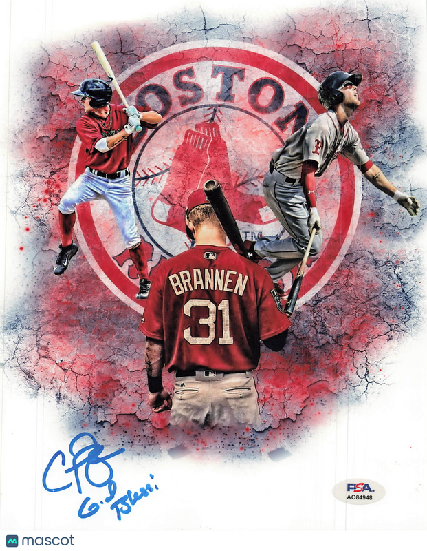 Cooper Brannan Boston Red Sox Signed 8x10 Photo PSA