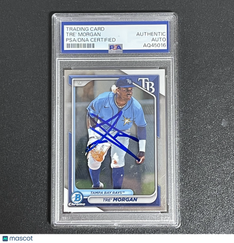 2024 Topps Bowman Chrome Prospect#BCP-126 Tre' Morgan Signed Card Auto PSA