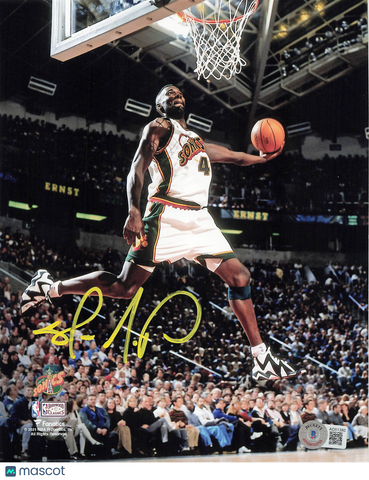 Shawn Kemp Seattle Supersonics Signed Basketball 8x10 Photo BAS