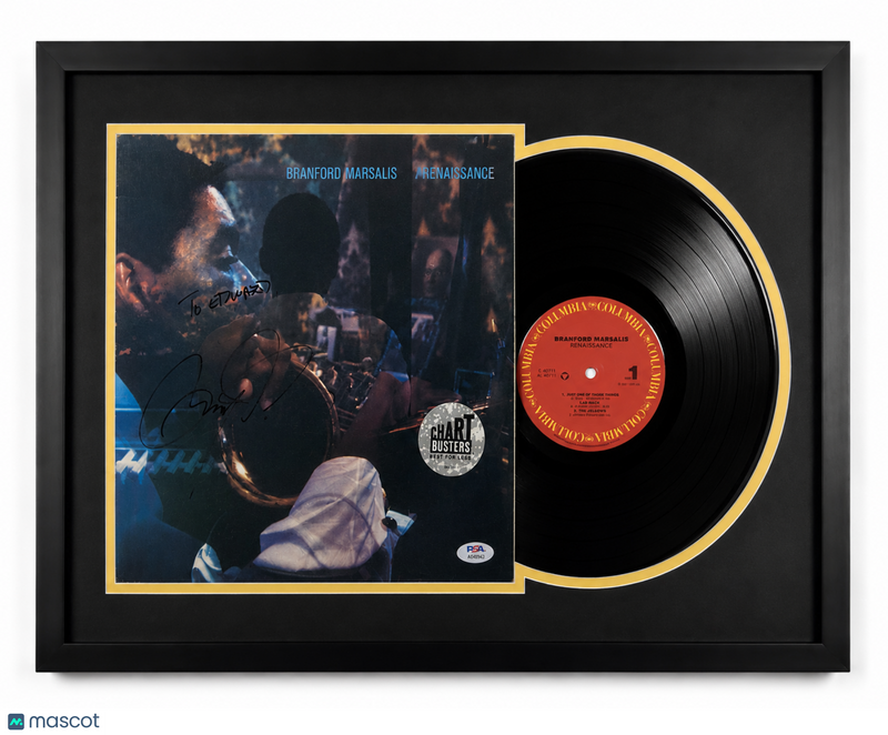 Branford Marsalis Signed Renaissance Custom Framed Vinyl Album PSA