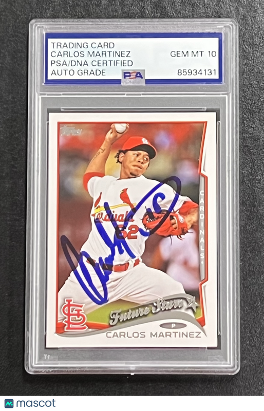 2014 Topps Future Stars #474 Carlos Martinez Signed Card Auto 10 PSA Slabbed