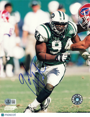 John Abraham Signed New York Jets Football 8x10 Photo Autographed