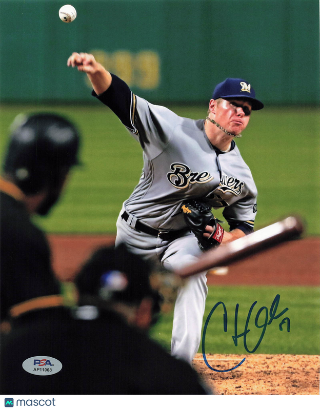 Chase Anderson Milwaukee Brewers Signed 8x10 Photo PSA