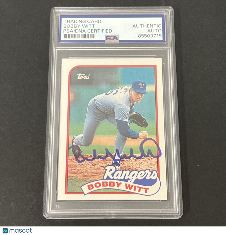 1989 Topps #548 Bobby Witt signed card PSA