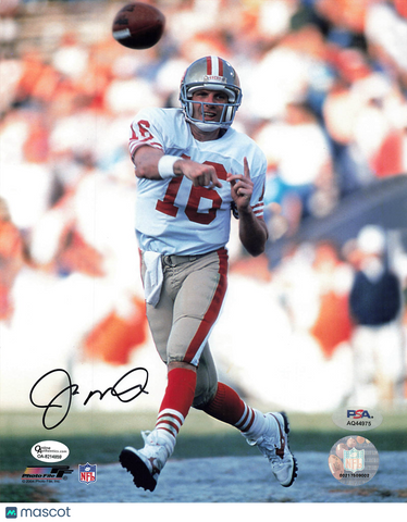 Joe Montana Signed San Francisco 49ers Football 8x10 Photo PSA Autographed