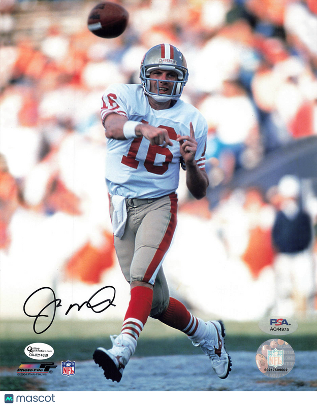 Joe Montana Signed San Francisco 49ers Football 8x10 Photo PSA Autographed
